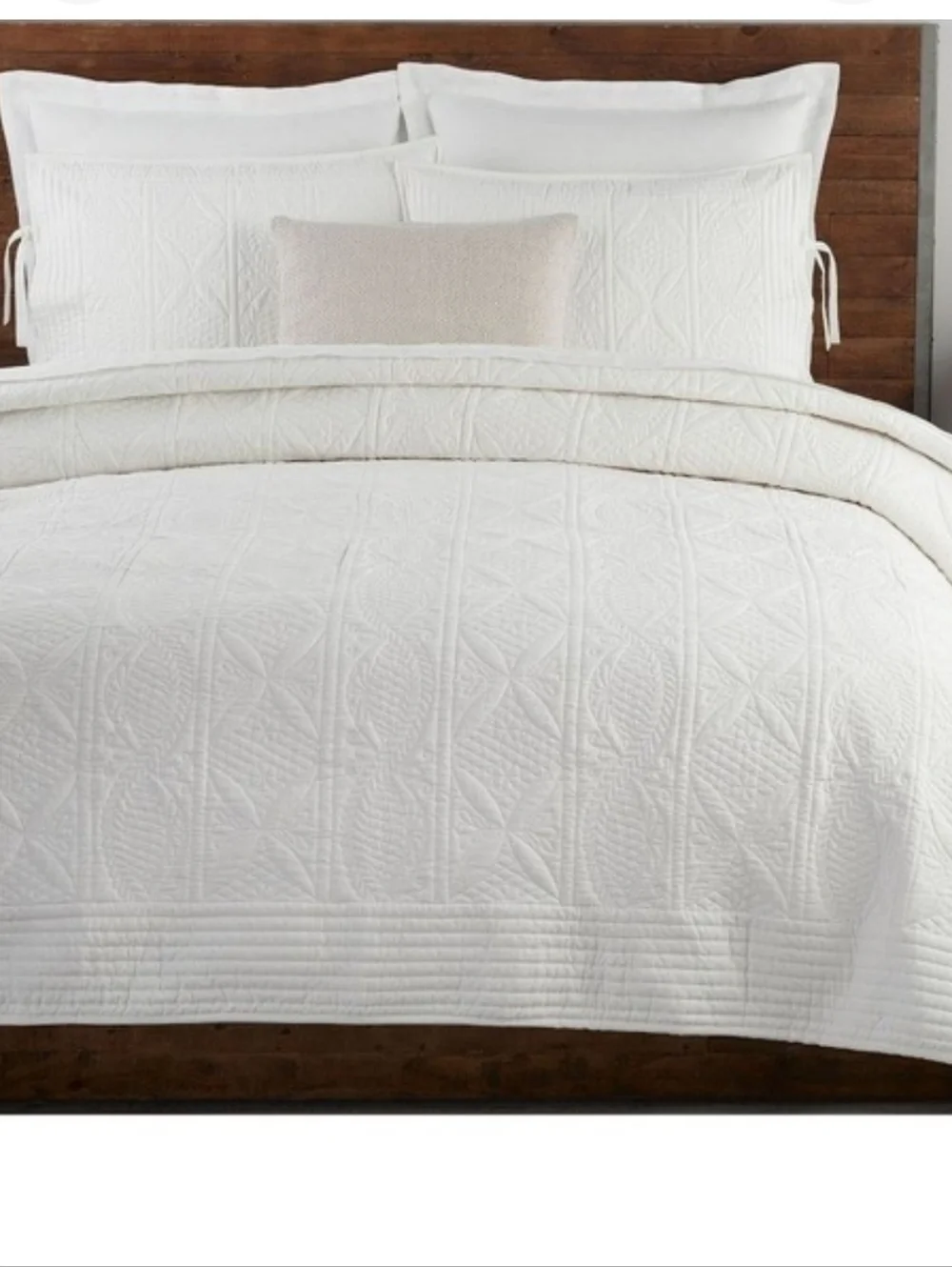 Pottery Barn Hanna Quilt Buttercup Size Full/queen Cotton Linen Medallion Print